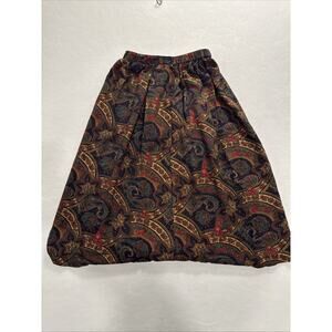 VTG Alfred Dunner Multicolored Pleated Elastic Waist Skirt Paisley Size 10